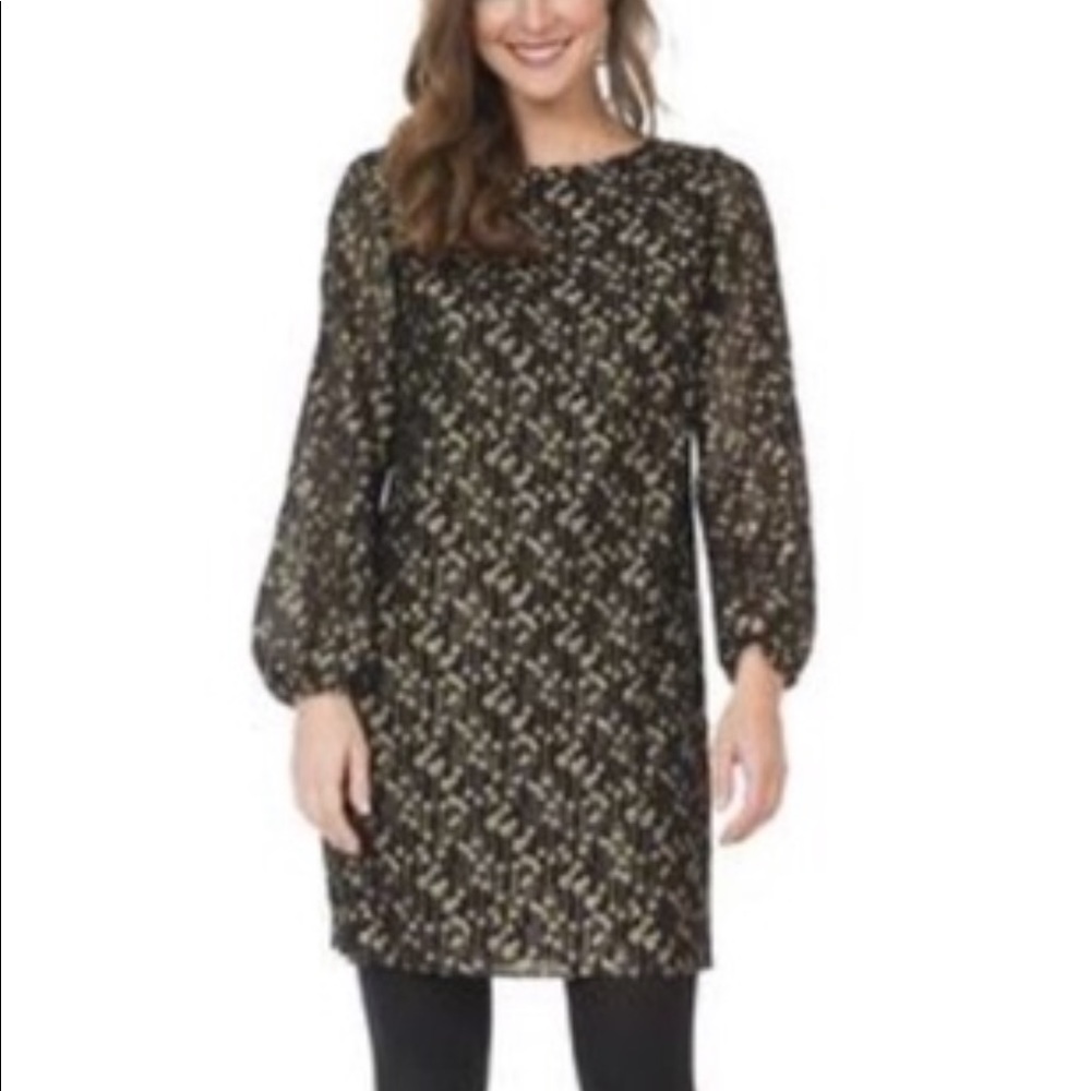 NEW! Sail to Sable Metallic Chiffon Dress